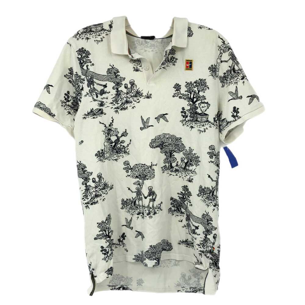 Nike Cream Black Polo Shirt | Mens S
